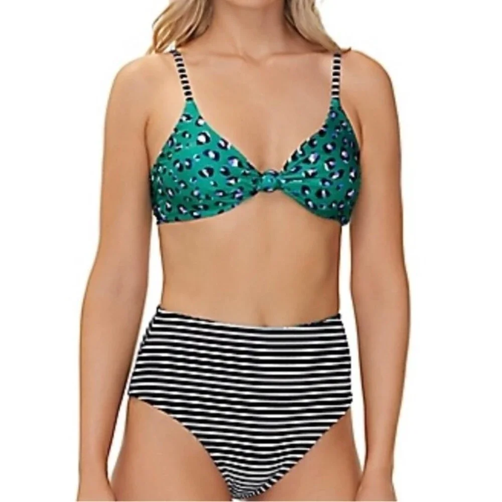 Raisins Reversible Bikini Two Piece Set Love Bra High Tide Bottom New Size Small